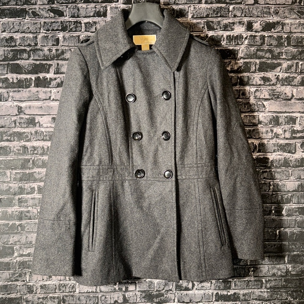 Michael Kors Women's Size Small Charcoal Gray Wool Peacoat Jacket